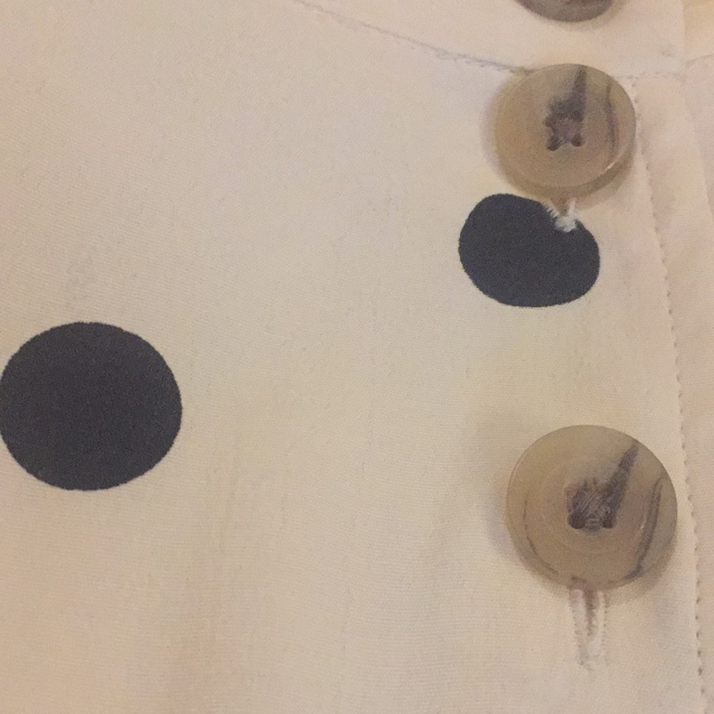 Something Navy Polka Dot Button Down Midi Skirt S - image 3